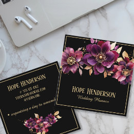 Elegante florale Hochzeitskarte Quadratische Visitenkarte
