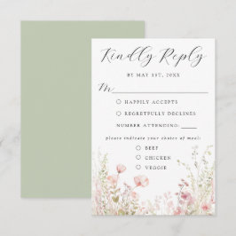 Elegante florale Hochzeitskarte RSVP