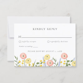 Elegante florale Hochzeitskarte RSVP Einladung