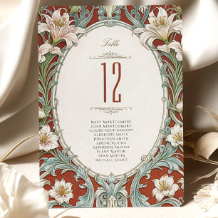 Elegante florale Hochzeitskarte Tischnummer