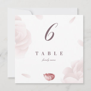 Elegante florale Hochzeitskarte Tischnummer