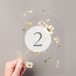 Elegante florale Hochzeitssakrale Tischnummer