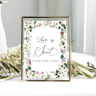 Elegante Florale Hochzeitstagsfeier Die Liebe ist Poster
