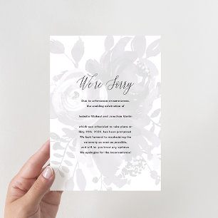 Elegante Florale Hochzeitsverschiebungsfoto Ankündigung