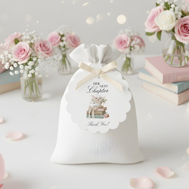 Elegante Florale Ihr Nächstes Kapitel Brautparty  Geschenkanhänger (Von Creator hochgeladen)