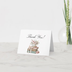 Elegante Florale Ihre Nächste Kapitel Brautparty  Dankeskarte