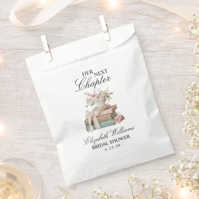 Elegante Florale Ihre Nächste Kapitel Brautparty  Geschenktütchen (Ausgeschnitten)
