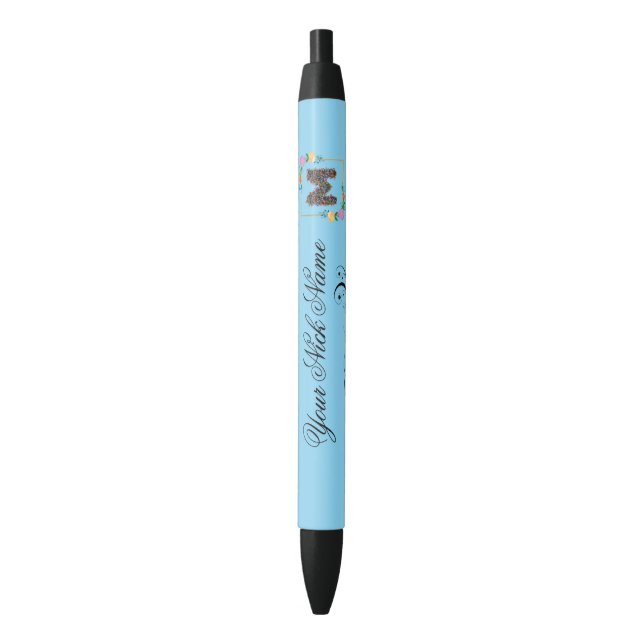 Elegante florale Initiale M Kugelschreiber (Vorderseite Vertikal)