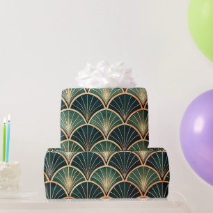 Elegante florale islamische grüne schwarze Gold Ar Geschenkpapier