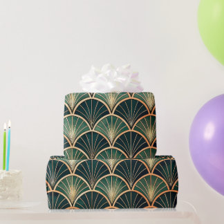 Elegante florale islamische grüne schwarze Gold Ar Geschenkpapier
