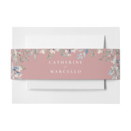 Elegante florale Kaskade Dusty Rose Rosa Hochzeit Einladungsbanderole