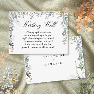 Elegante, florale Kaskade wünscht gute Hochzeit Begleitkarte