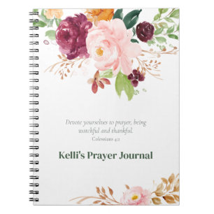Elegante florale Kolossians 4:2 Prayer Journal Notizblock