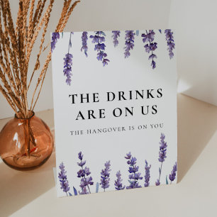 Elegante florale Lavendel Drinks stehen auf uns. Sockelschild