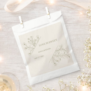 Elegante florale Liebe ist süße Hochzeit Geschenktütchen