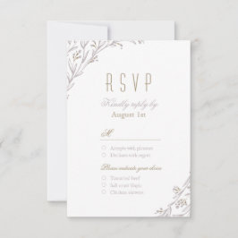 Elegante florale lila rustikale Hochzeit RSVP