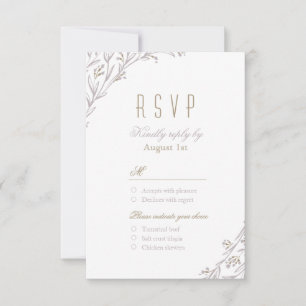 Elegante florale lila rustikale Hochzeit RSVP Karte