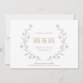Elegante florale lila rustikale Hochzeit speichern Save The Date
