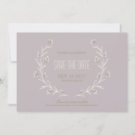 Elegante florale lila rustikale Hochzeit speichern Save The Date