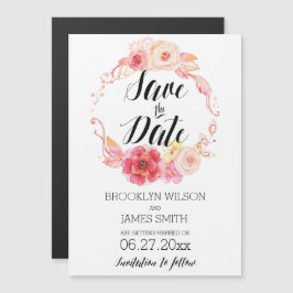Elegante, florale, magnetische Hochzeit spart den  Magneteinladung