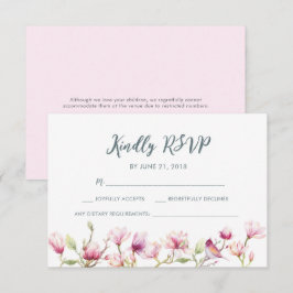 Elegante florale magnolische Aquarellkarten RSVP Einladung