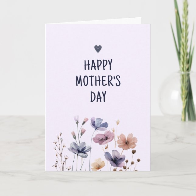 Elegante florale Mama Happy Mütter Day Card Dankeskarte (Vorderseite)