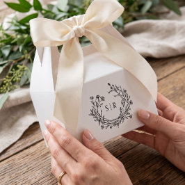 Elegante florale Monogramm-Hochzeitsgeschenkboxen Geschenkschachtel