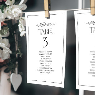 Elegante florale Monogramm-Tisch-Sitzordnung