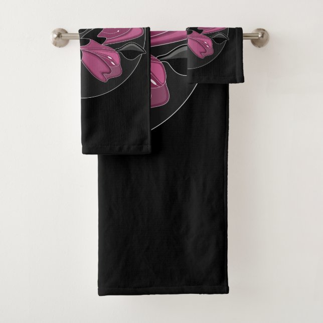 Élégante florale noire et rose poussiéreuse fémini (En situation)