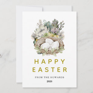 Elegante Florale Oster-Eier Frohe Ostern 1 Foto Feiertagskarte