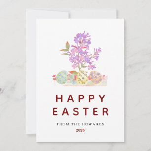 Elegante Florale Oster-Eier Frohe Ostern 1 Foto Feiertagskarte