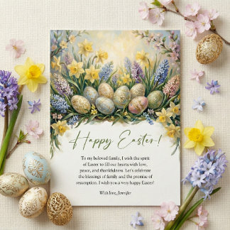 Elegante florale Oster-Eier Frühling religiös Feiertagskarte