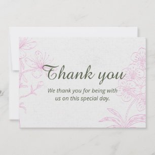 Elegante Florale PACS-Dankeskkarte Pink Botanica Einladung