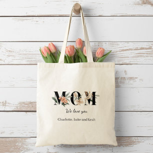 Elegante Florale Personalisierte Blumen-Mama-Tasch Tragetasche