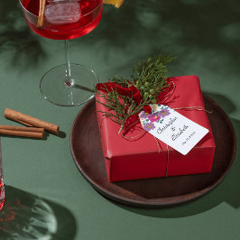 Elegante Florale Personalisierte Hochzeit Geschenkanhänger
