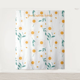 Elegante florale personalisierte Wörter Wandteppich