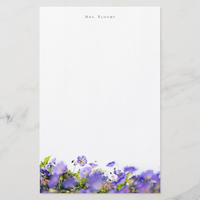 Elegante florale Personalisierung Briefpapier (Vorderseite)
