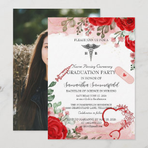 Elegante Florale Pflege Graduierungs-Einladung   R Einladung