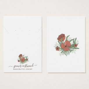 Elegante florale Poppy Ohrring-Kette-Display-Karte