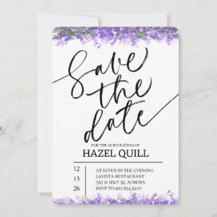 Elegante florale Quinceañera-Sparen Sie das Datum Einladung