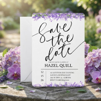 Elegante florale Quinceañera-Sparen Sie das Datum Einladung