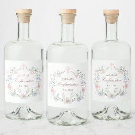 Elegante florale Rahmenbestätigung Alkoholflaschenetikett