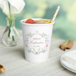 Elegante florale Rahmenbestätigung Pappbecher