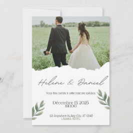 Elegante florale Romance Hochzeit Einladung
