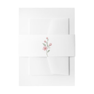 Elegante Florale Rosa Salbei-Gartenhochzeit Einladungsbanderole