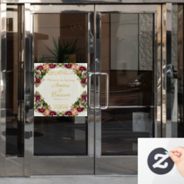 Elegante florale Rose Islamische Hochzeit Fensteraufkleber
