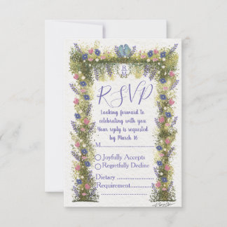 Elegante Florale RSVP-Karte 5x3,5 - Handgezeichnet