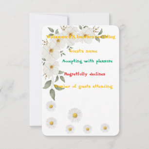 Elegante Florale RSVP-Karte – personalisierte Hoch RSVP Karte