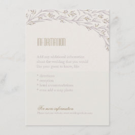 Elegante, florale rustikale Hochzeitskarte Begleitkarte