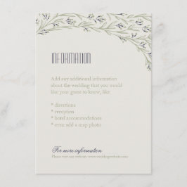 Elegante, florale rustikale Hochzeitskarte Begleitkarte